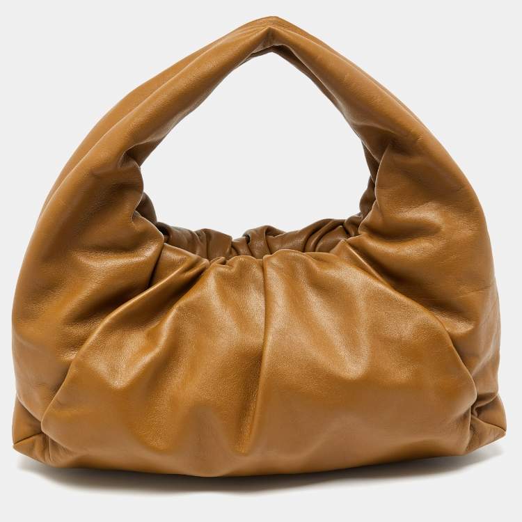 Pre Owned Bottega Veneta Brown Leather Medium The Shoulder Pouch Bag