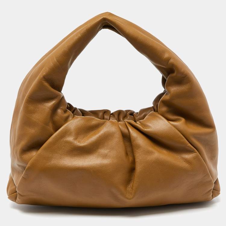 Pre Owned Bottega Veneta Brown Leather Medium The Shoulder Pouch Bag