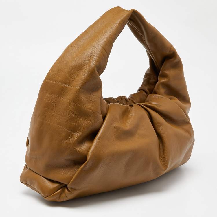 Pre Owned Bottega Veneta Brown Leather Medium The Shoulder Pouch Bag