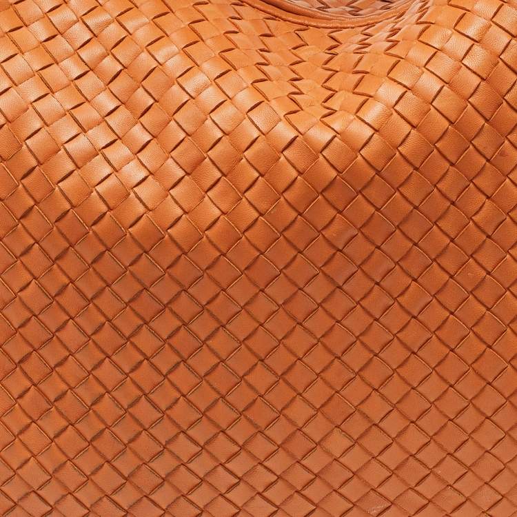 مملوكة مسبقًا Bottega Veneta Orange Intrecciato Leather Veneta Hobo