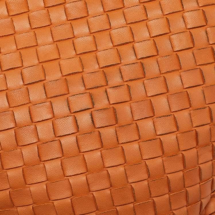 مملوكة مسبقًا Bottega Veneta Orange Intrecciato Leather Veneta Hobo