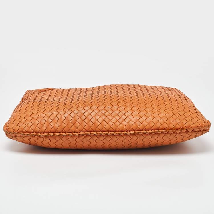 مملوكة مسبقًا Bottega Veneta Orange Intrecciato Leather Veneta Hobo