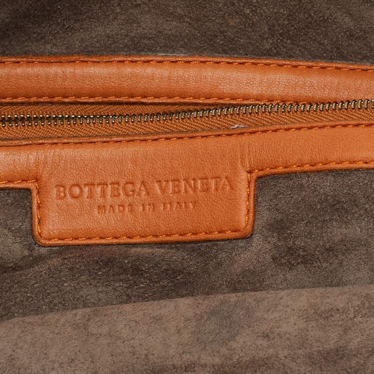 مملوكة مسبقًا Bottega Veneta Orange Intrecciato Leather Veneta Hobo