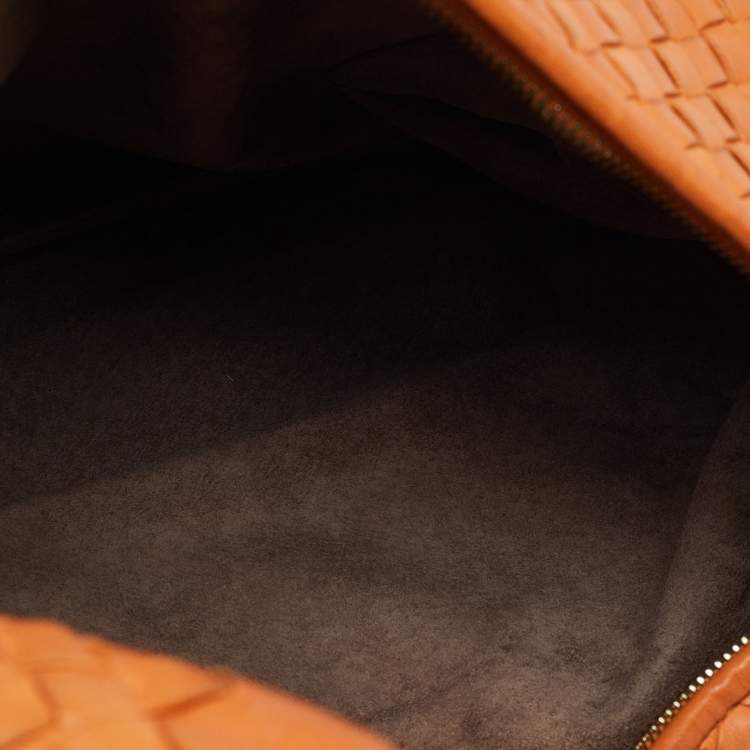 مملوكة مسبقًا Bottega Veneta Orange Intrecciato Leather Veneta Hobo