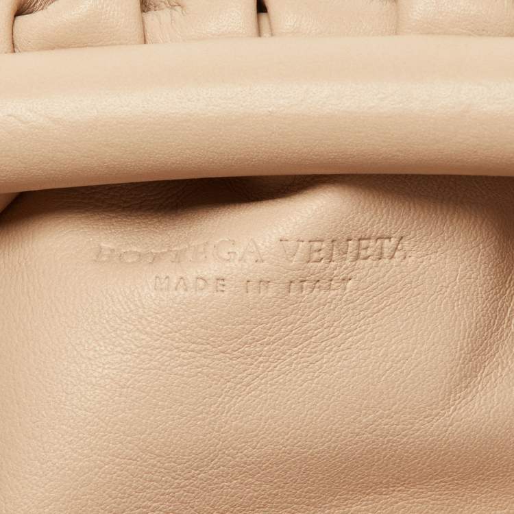 Pre Owned Bottega Veneta Beige Leather Mini The Pouch Bag