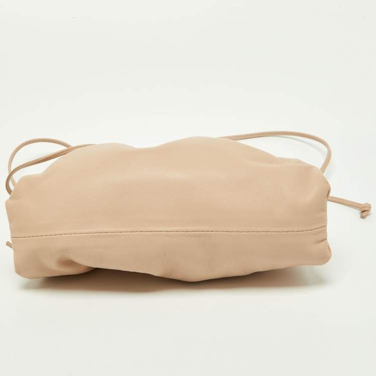 Pre Owned Bottega Veneta Beige Leather Mini The Pouch Bag
