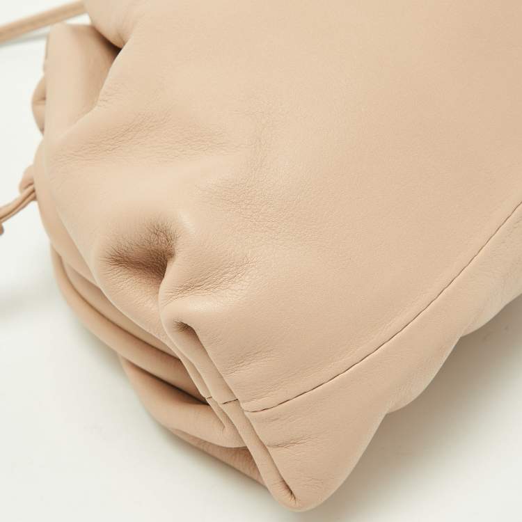 Pre Owned Bottega Veneta Beige Leather Mini The Pouch Bag