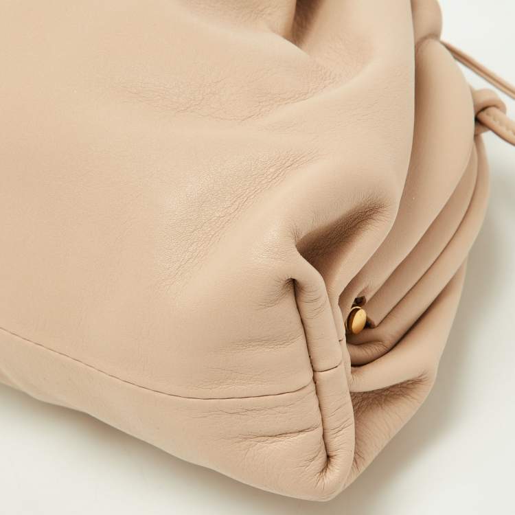 Pre Owned Bottega Veneta Beige Leather Mini The Pouch Bag
