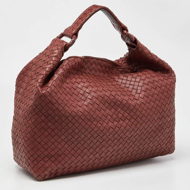 Pre Owned Bottega Veneta Brown Intrecciato Leather New Ball Hobo