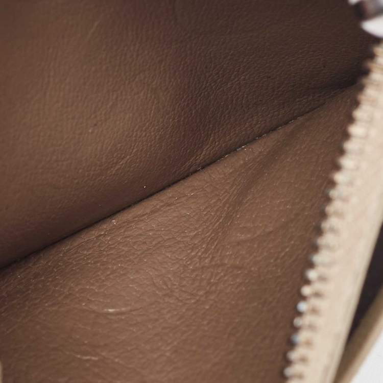 مملوكة مسبقًا Bottega Veneta Grey Intrecciato Leather Zip Card Holder