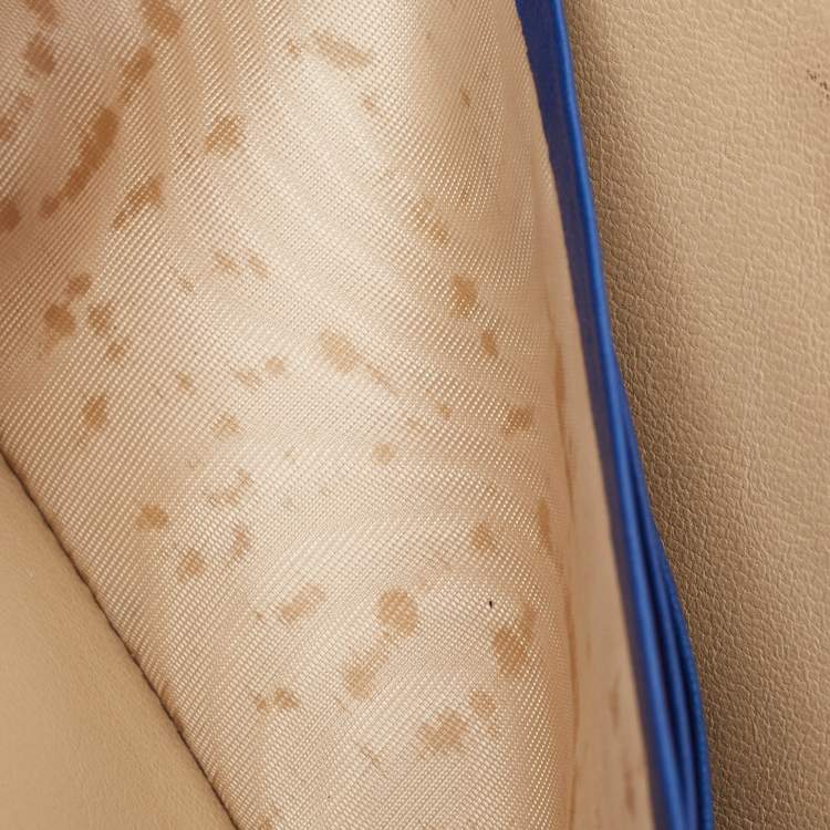 مملوكة مسبقًا Bottega Veneta Blue Intrecciato Leather Zip Around Wallet