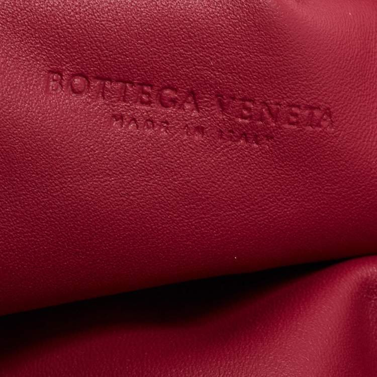 Pre Owned Bottega Veneta Red Intrecciato Leather Large The Pouch Clutch