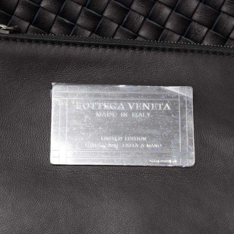 Pre Owned Bottega Veneta Black Intrecciato Leather Cabat Tote