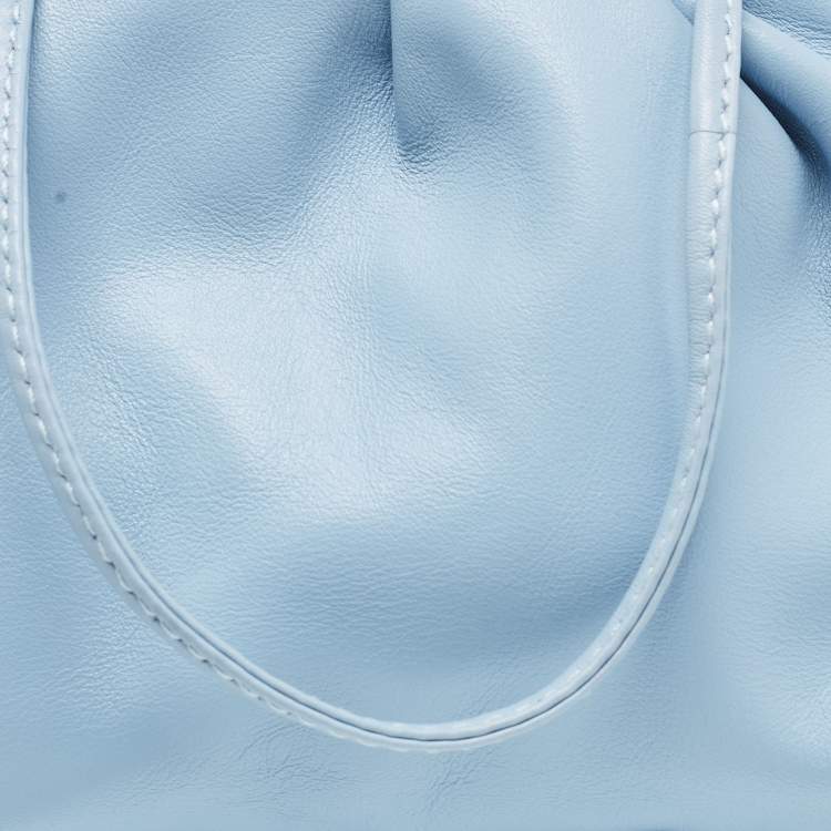 Pre Owned Bottega Veneta Light Blue Intrecciato Leather Mini The Pouch Bag