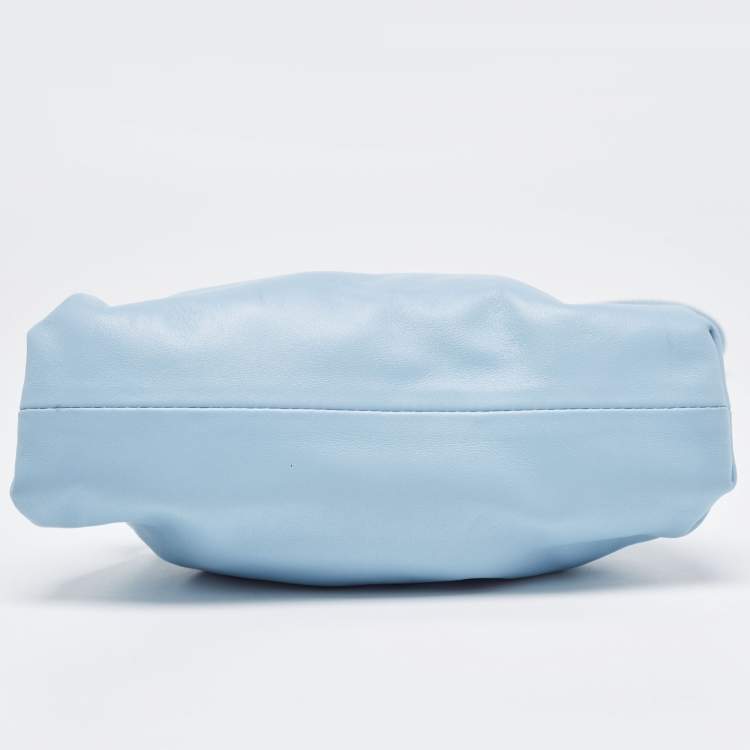 Pre Owned Bottega Veneta Light Blue Intrecciato Leather Mini The Pouch Bag