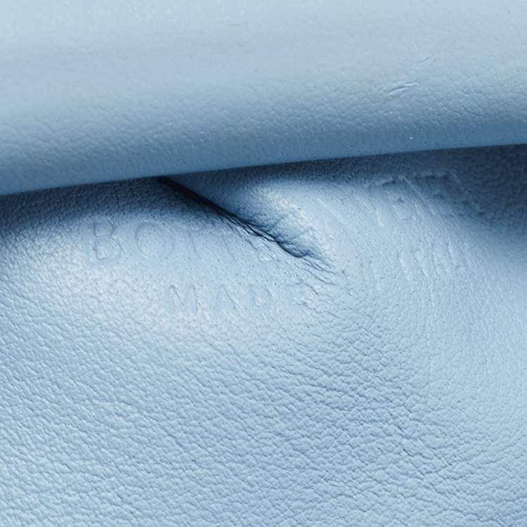 Pre Owned Bottega Veneta Light Blue Intrecciato Leather Mini The Pouch Bag