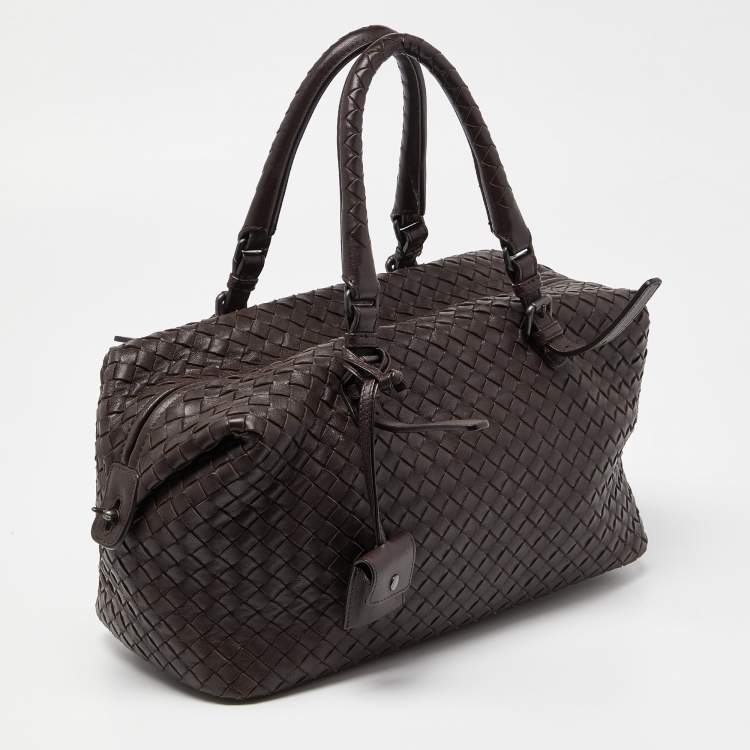 Pre Owned Bottega Veneta Brown Intrecciato Leather Montaigne Bag