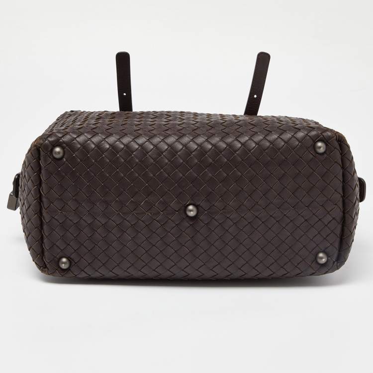 Pre Owned Bottega Veneta Brown Intrecciato Leather Montaigne Bag