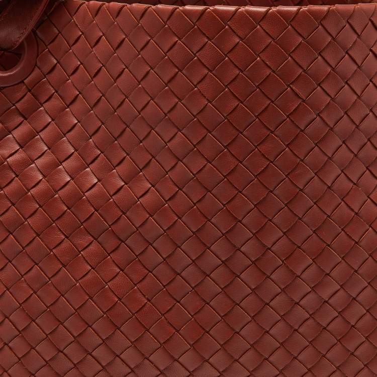 Pre Owned Bottega Veneta Rust Intrecciato Leather Garda Tote 