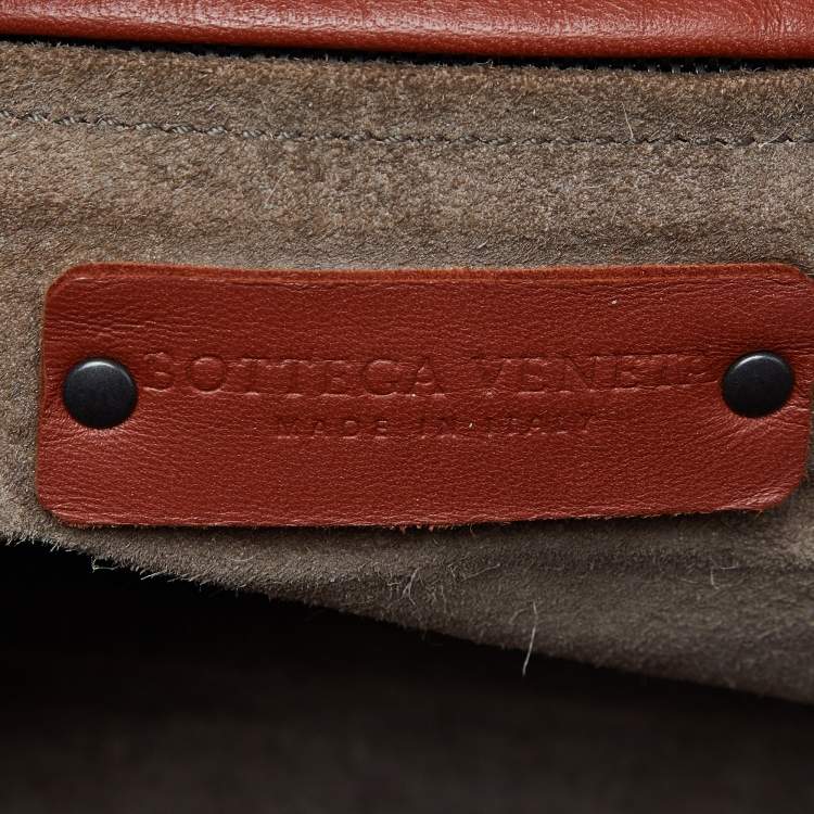 Pre Owned Bottega Veneta Rust Intrecciato Leather Garda Tote 