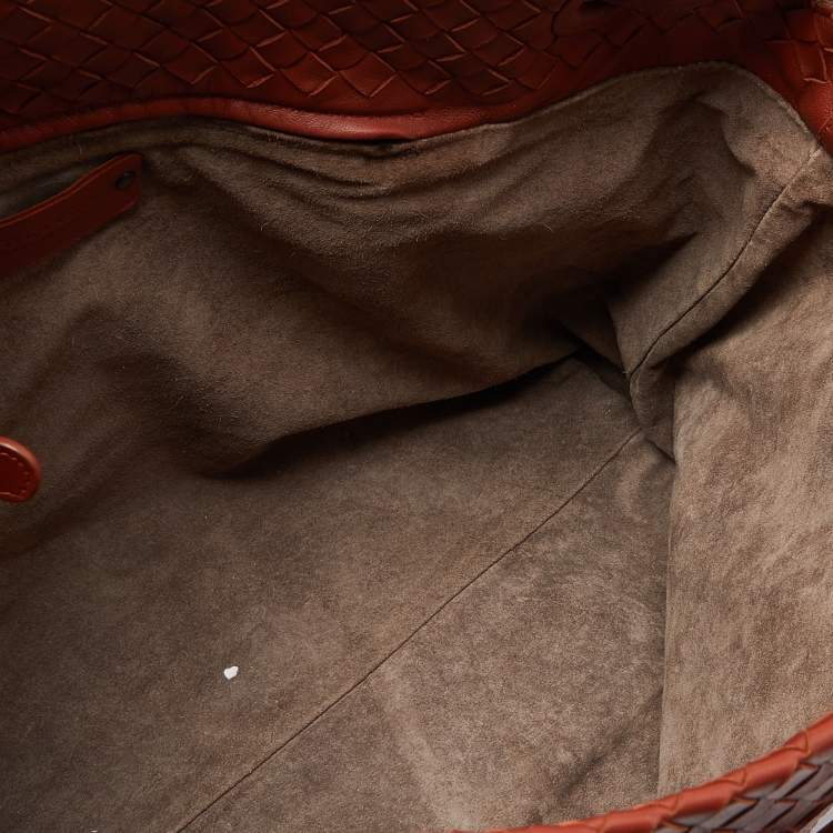 Pre Owned Bottega Veneta Rust Intrecciato Leather Garda Tote 