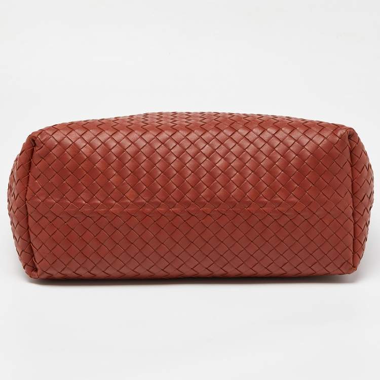 Pre Owned Bottega Veneta Rust Intrecciato Leather Garda Tote 
