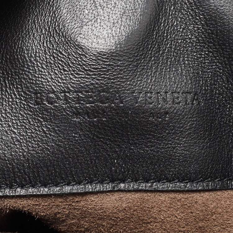 Pre Owned Bottega Veneta Black Intrecciato Leather Parachute Bag