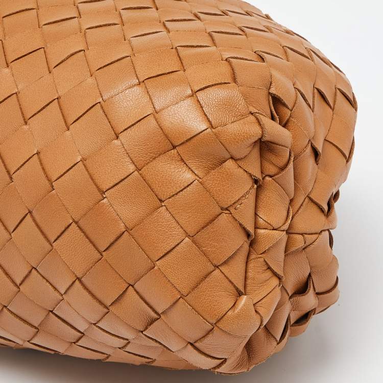 Pre Owned Bottega Veneta Brown Intrecciato Leather The Pouch Clutch