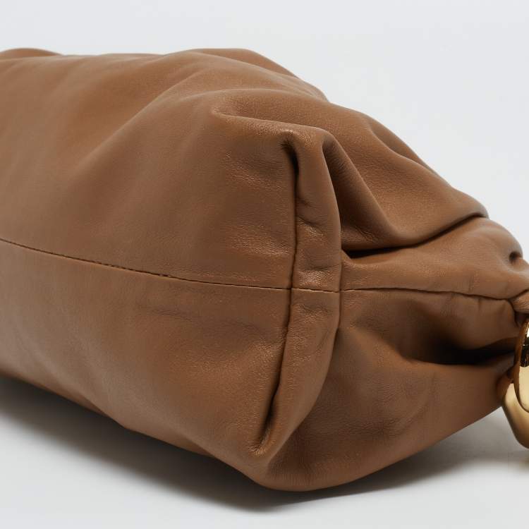 Pre Owned Bottega Veneta Brown Leather Chain Pouch Shoulder Bag