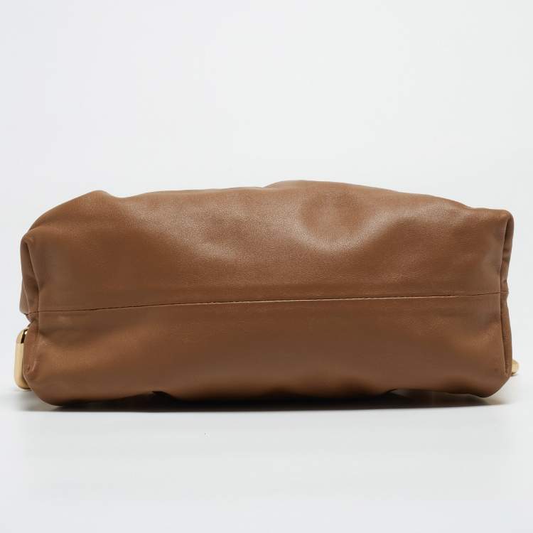 Pre Owned Bottega Veneta Brown Leather Chain Pouch Shoulder Bag