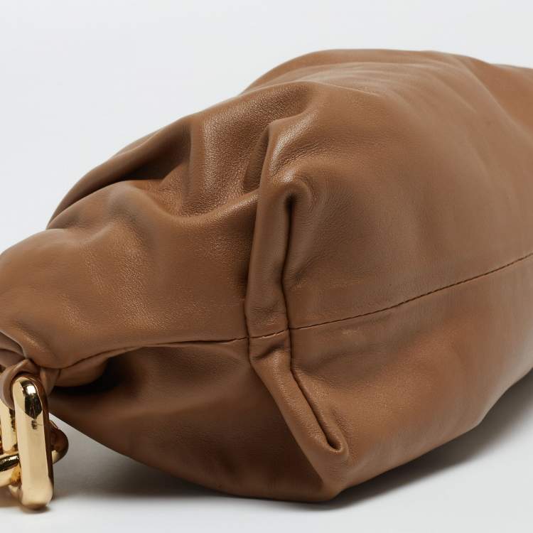 Pre Owned Bottega Veneta Brown Leather Chain Pouch Shoulder Bag