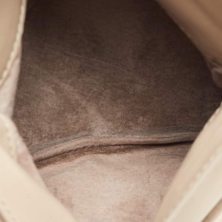 Pre Owned Bottega Veneta Beige Intreccaito Leather Chain Bag