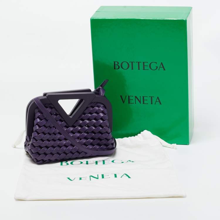 Pre Owned Bottega Veneta Purple Woven Leather Point Shoulder Bag
