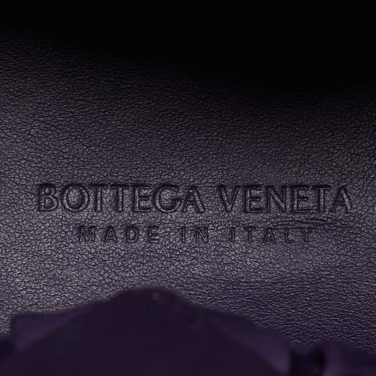 Pre Owned Bottega Veneta Purple Woven Leather Point Shoulder Bag