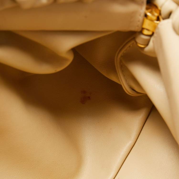 Pre Owned Bottega Veneta Beige Leather The Chain Pouch Bag
