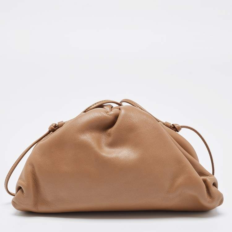 Pre Owned Bottega Veneta Brown Leather Mini The Pouch Bag