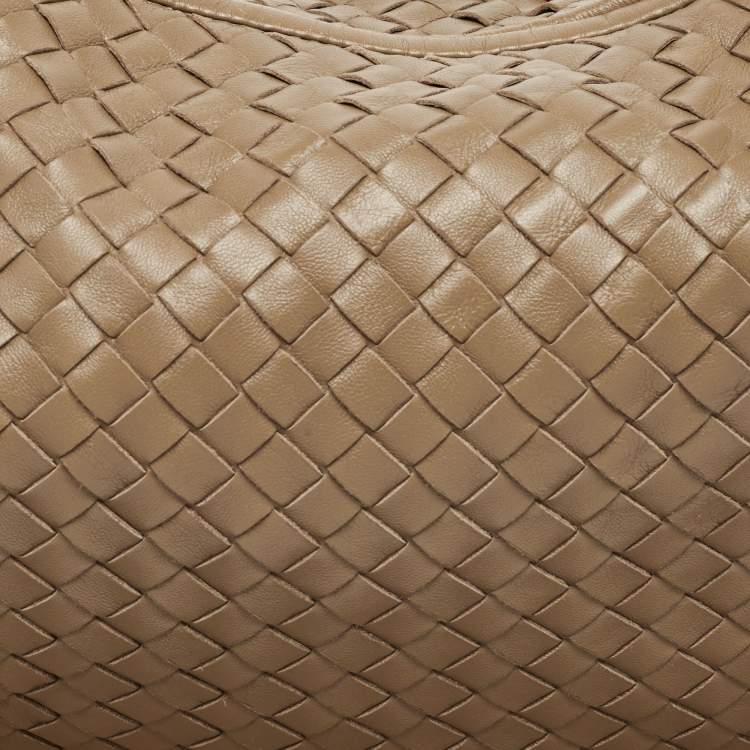 Pre Owned Bottega Veneta Grey Intrecciato Leather Small Hobo