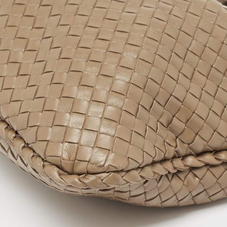 Pre Owned Bottega Veneta Grey Intrecciato Leather Small Hobo