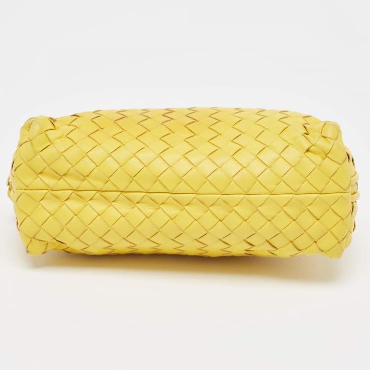 Pre Owned Bottega Veneta Yellow Leather Zip Pouch 