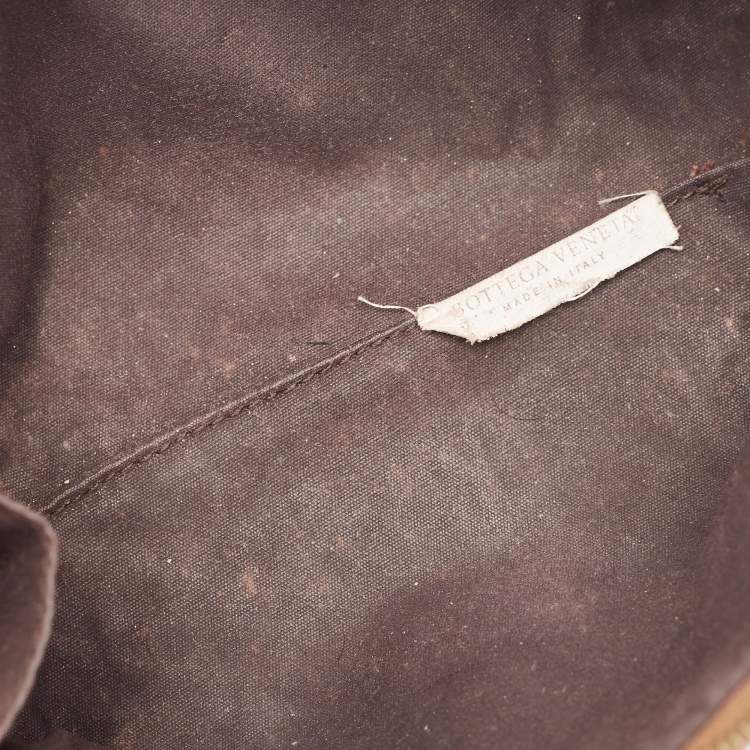 Pre Owned Bottega Veneta Brown Python Zip Pouch