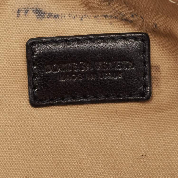 Pre Owned Bottega Veneta Black Intrecciato Leather Cosmetic Pouch