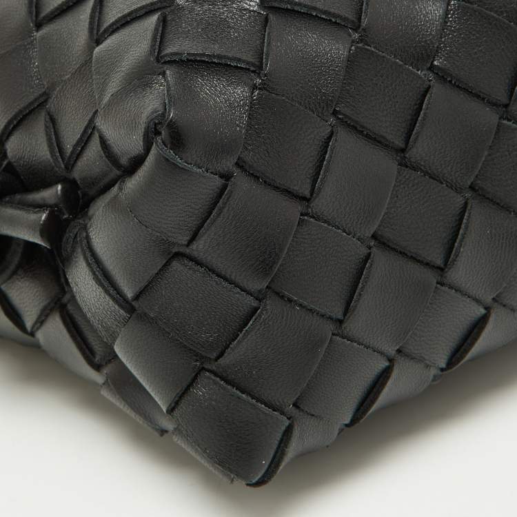 Pre Owned Bottega Veneta Black Intrecciato Leather Mini Loop Camera Crossbody Bag