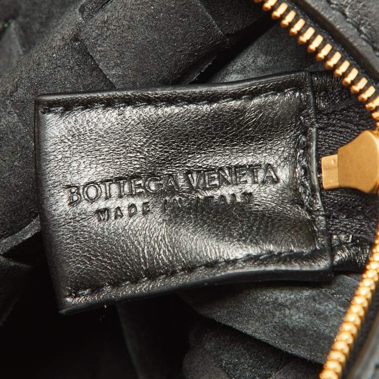 Pre Owned Bottega Veneta Black Intrecciato Leather Mini Loop Camera Crossbody Bag