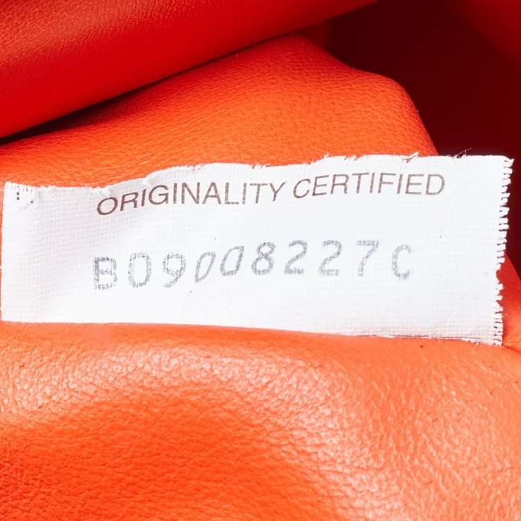 Pre Owned Bottega Veneta Orange Leather The Chain Pouch Bag