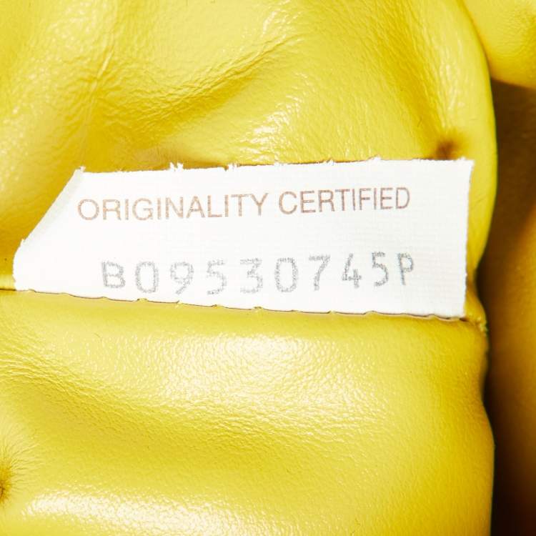 Pre Owned Bottega Veneta Yellow Curly Raffia and Leather Mini The Pouch Bag