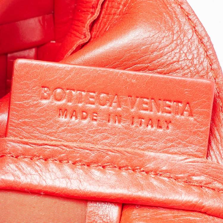 Pre Owned Bottega Veneta Red Leather Zip Coin Purse