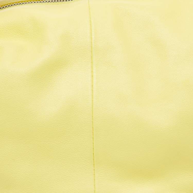 Pre Owned Bottega Veneta Yellow Leather Mini Double Knot Hobo