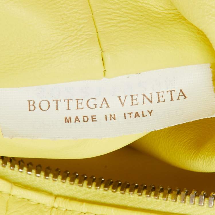 Pre Owned Bottega Veneta Yellow Leather Mini Double Knot Hobo