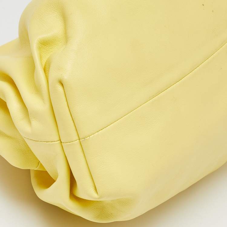 Pre Owned Bottega Veneta Yellow Leather The Pouch Clutch
