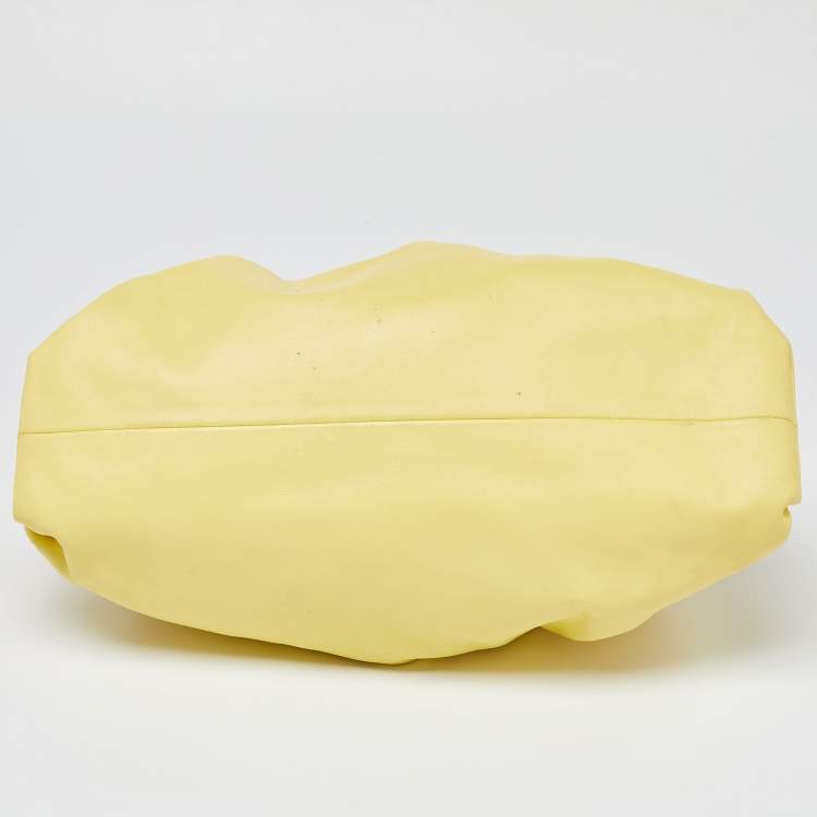 Pre Owned Bottega Veneta Yellow Leather The Pouch Clutch
